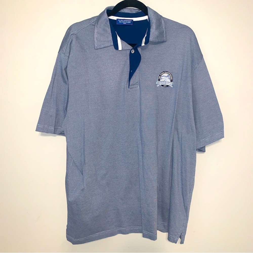 Men’s Golf Polo Short Sleeve The Open Championship 2015 Size XL Blue & White